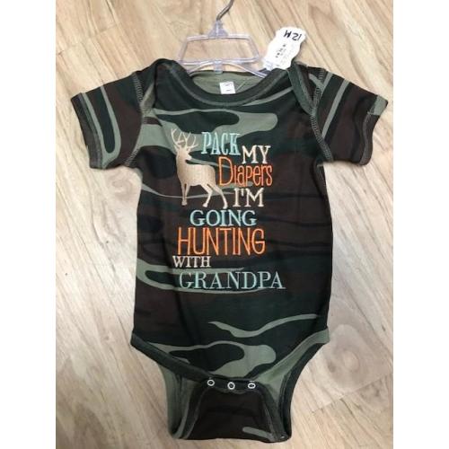 Baby Onesie "I'm going Hunting with Grandpa"