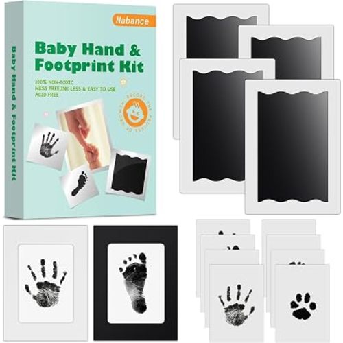 4 Pack Inkless Baby Hand and Footprint Kit for Newborn, Mess-Free Paw Print