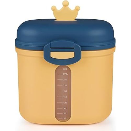Accmor Baby Formula Dispenser On The Go, Portable Milk Powder Formula Dispenser with Scoop,Formula Containers for Travel Hold 12.7oz/360g Formula, Yellow