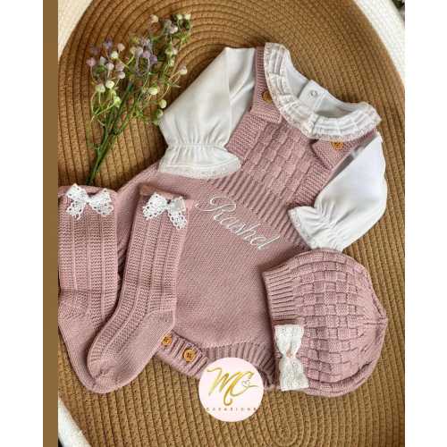 Personalized Newborn Take Home Outfit – 4-Piece Baby Hospital Set with Name – Baby Shower Gift