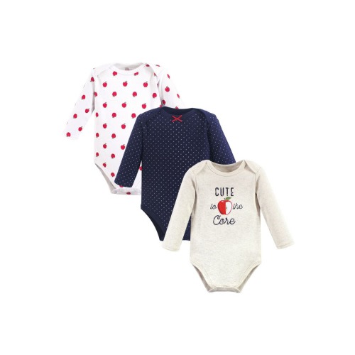 Infant Breathable Cotton Long-Sleeve Bodysuit Bundle 3 Count