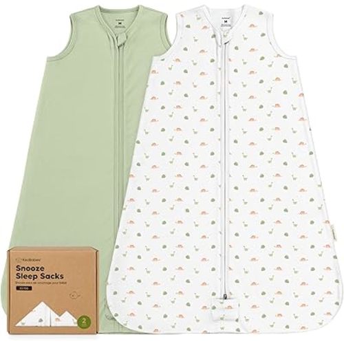 2-Pack Baby Sleep Sacks, Zipper Wearable Blanket - 0.5TOG Organic Cotton, Lightweight,Soft Cozy Toddler Sleeping Sack 6-12 months, Easy to Wear Large Newborn Transition Swaddles Sleepsacks (Roarsome)