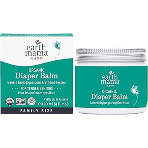 Earth Mama Organic Economy Size Diaper Balm | Diaper Cream for Baby | EWG Verified, Petroleum & Artificial Fragrance-Free with Calendula for Sensitive Skin, 4-Fluid Ounce
