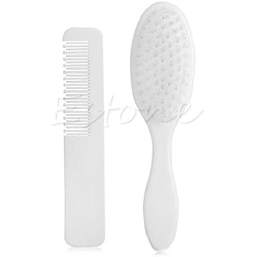 Delicate Baby Hair Brush + Comb Set For Newborns & Toddlers White For Scalp Grooming Gently Grooms Baby's Hair Set Of 2 Windproof Waterproof