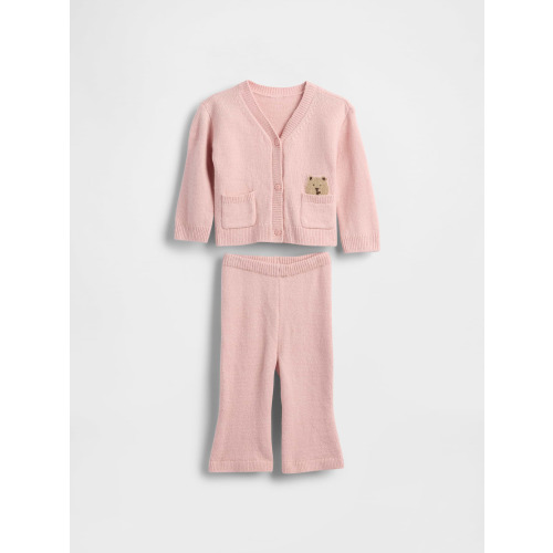 Baby CashSoft Bear Pocket Cardigan Sweater Set
