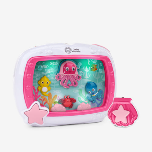 Baby Einstein Sea Dreams Soother Musical Crib Toy and Sound Machine, Pink, Newborn and up
