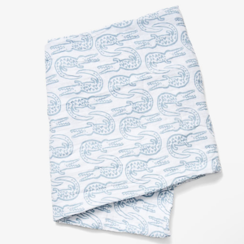 Swaddle - Alligator in Bay Blue | Lewis