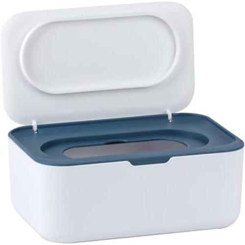 Baby Wipes Dispenser, Wipe Holder for Baby & Adult, Keeps Wet Tissue Fresh,Easy Pull Wipes Pouch Case (1, Blue)