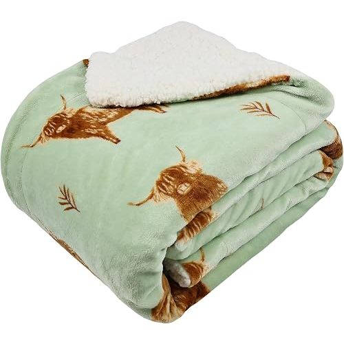 Reversible Highland Cow Blanket - 50x70 Inch