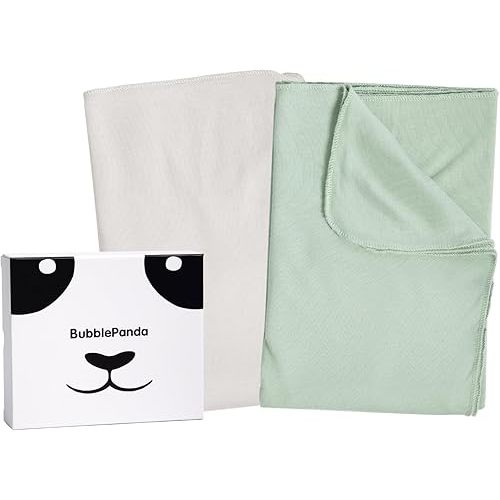 Rayon Made from Bamboo Baby Swaddle Blanket,2 Pack Soft & Breathable Receiving Blankets for Infant Newborn, Swaddle Wrap for Babies Girl and Boy, 47 x 47 Inch, (Sage & Oat)