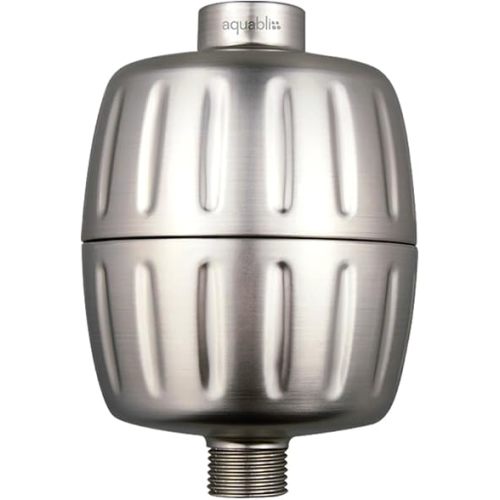 AquaBliss Heavy Duty Shower Filter – Latest Superior Advanced 30x Filtration - Universal Multi-Stage Shower Head Filter Reduces Chemicals, Chlorine & Odors - Brushed Nickel (SF500)
