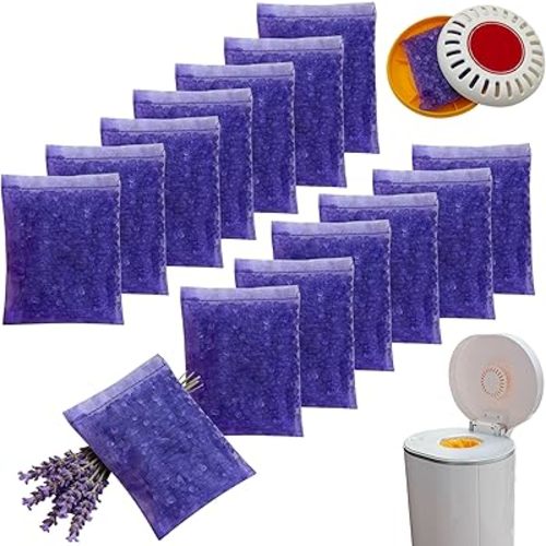 14 Pack Diaper Pail Odor Absorber Refills for Munchkin Step and Pall Diaper Pails, Odor Eliminator Filter Refills for Puck Baking Soda Cartridge (Lavander)