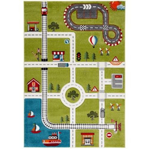 Carousel Kids Crk192 Loomed Indoor Accent Rug - Green/ivory - 3'3"x5'3" - Safavieh