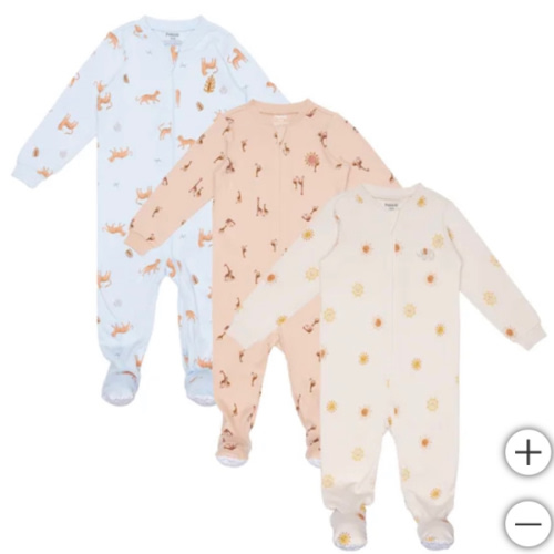 Pekkle Infant Organic Cotton Sleeper, 3-pack