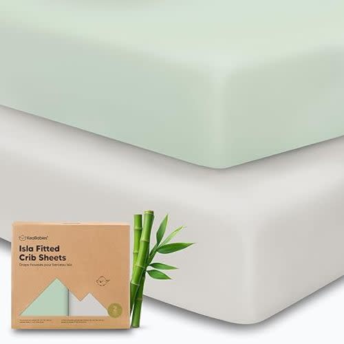 KeaBabies 2-Pack Baby Crib Sheets for Boys, Girls - 52x28 Viscose Derived from Bamboo Toddler Bed Sheets Neutral, Fitted Crib Mattress Cover for Standard Baby Bedding, Soft & Cozy (Cameo)