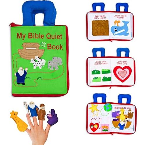 My Growing Season My Bible Quiet Book Interactive Fabric Activity for Kids | Educational Christian Toy for Toddlers & Preschoolers | Travel-Friendly and Sensory-Rich Soft Book