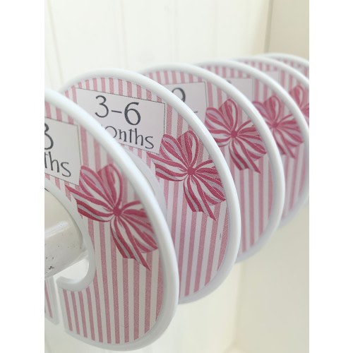 Baby Closet Dividers / Clothes Organizers / Size Organizers / Baby Clothes Sizes / Clothes Dividers / Pink Bows