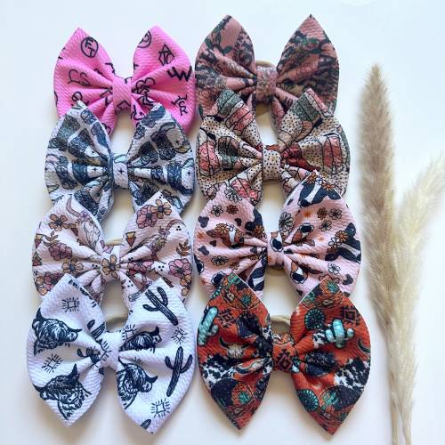 Western Baby Bow and Headband | Rodeo Girl Bow | Cowgirl toddler Bow | Rodeo baby Outfit | Cow print Bow | Johnny Cash Bow | NFR bow toddler