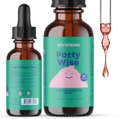 JoySpring Potty Wise Drops – Natural Constipation Relief for Kids & Toddlers – Elderberry, Licorice Root Extract, Fennel Seed & Senna – Sugar-Free Vegan Liquid Blend Supplement (1 fl oz) 30 Servings