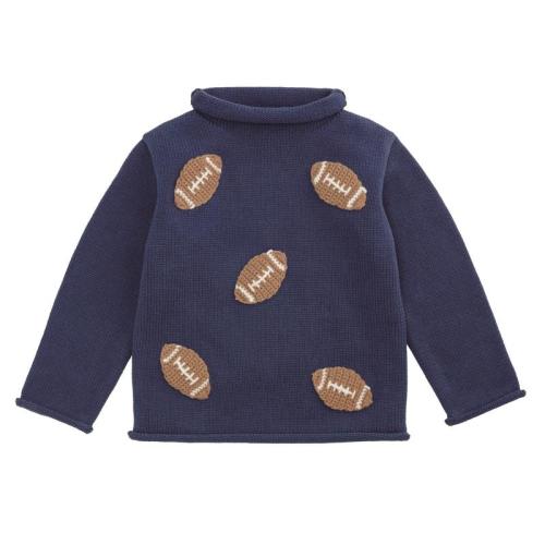 Football Rollneck Sweater (Navy) – Littles on 5th