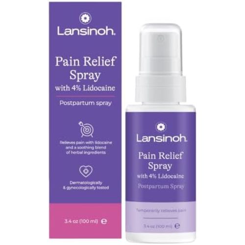 Lansinoh 4% Lidocaine Perineal Spray, 3.4 Ounces