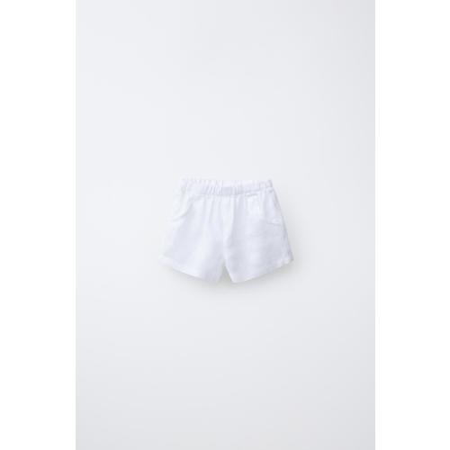 100% LINEN SHORTS - White | ZARA United States