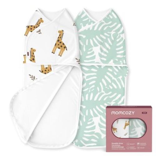 Momcozy Bamboo Swaddle Blankets Sack 0-3m - 2pk - Giraffe & Fern
