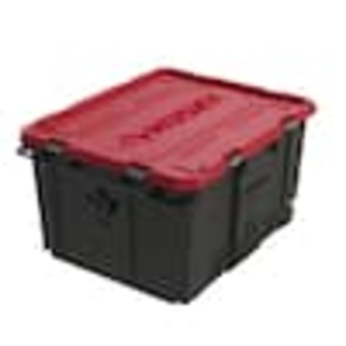 Husky 170 Gal. Pro Grip Storage Tote in Black with Red Lid 999-170G-HUSKY