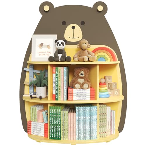 Vailando Bookshelf and Toy Storage, Toddler Bookshelf, Book Shelf for Kids Rooms, Toy Storage Organizer for Kindergarten, Playroom, Nursery,Kids Room