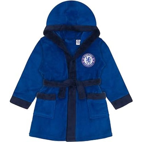 Chelsea FC Official Gift Baby Hooded Fleece Dressing Gown Royal Blue 0-6 Months
