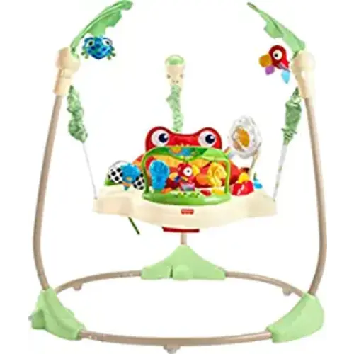 Fisher-Price Baby Bouncer Rainforest Jumperoo Activity Center with Music Lights Sounds and Developmental Toys