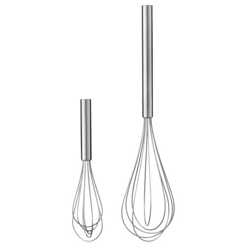PÅBJUDA Whisk, set of 2 - stainless steel