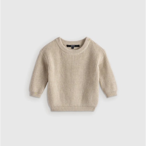 100% Organic Cotton Fisherman Tunic Sweater  in Speckled Beige