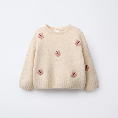 BUTTERFLY EMBROIDERED KNIT SWEATER - Light beige | ZARA United States
