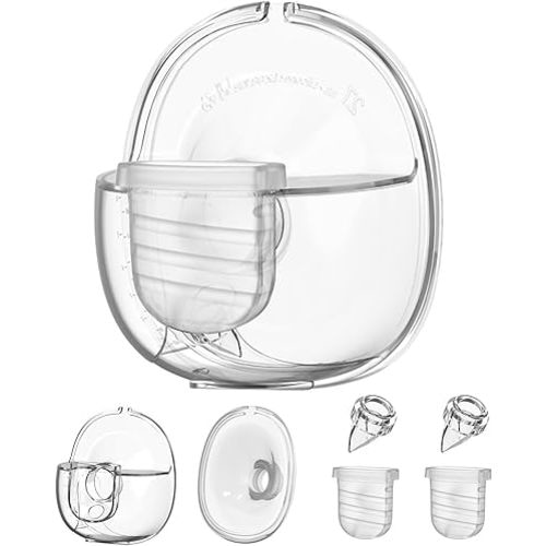 Wearable Breast Pump Replacement Parts Compatible with Lansinoh Discreet Duo Nuliie S32 Wearable Breast Pump, Include Duckbill Valve, Silicone Diaphragm, 27mm Flange, Milk Collector Cup