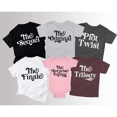 Siblings Matching Shirt Set: Original Sequel Finale Plot Twist - New Baby Announcement