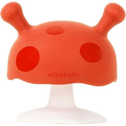 Baby Teething Toys for 3-12 Months+,Silicone Mombella Baby Teether,Soft & Easy to Grasp for Teething Relief,Safe & Comfortable Teether Toys for Sucking Needs,BPA Free (Orange)