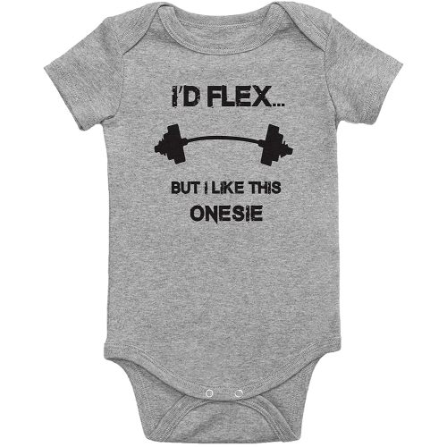 I'd Flex but I Like This Onesie Funny Workout Baby Onesie/Infant Weightlifting Bodysuit/Fitness Kids Top