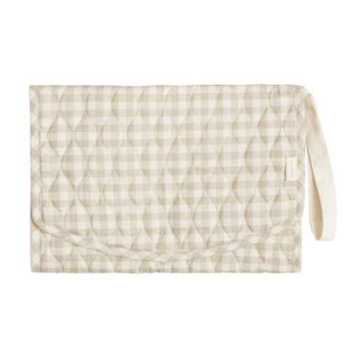 Portable Changing Pad in Beige Gingham