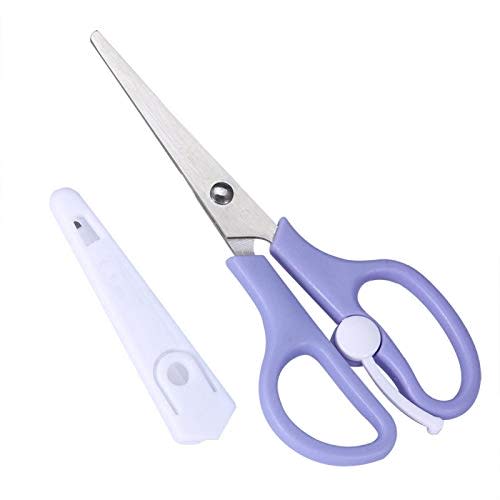 Baby Food Scissors, Baby Food Scissors,Portable Stainless Steel Scissor Children Safety Food Cutter with Cover for Baby Infant Complementary Food()