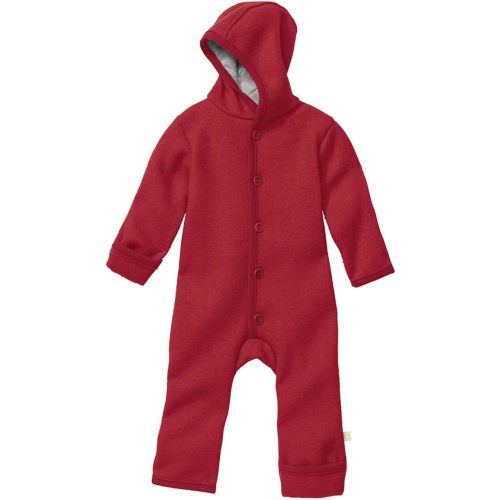 Baby Merino Wool Snowsuit, Organic Boiled Hooded Romper