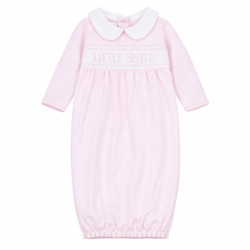 Little Sister Smocked Gathered Gown