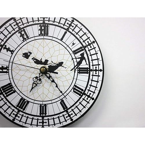 Peter Pan - Big Ben Wall Clock - Baby Room - Nursery Room - Teens Room Decor - Optional RGB LED 5V Backlit