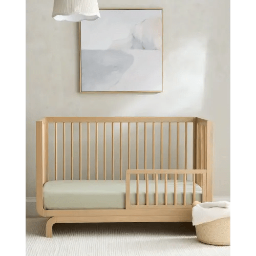 European Linen Fitted Crib Sheet in Willowleaf