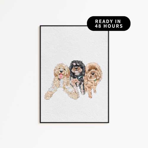 Watercolor Pet Portrait, Dog Portrait, Custom Tiny Painting, Pet Memorial Gift, Dog Painting, Personalised Dog Painting, Christmas Gift