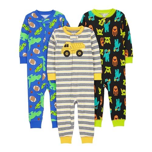 Simple Joys by Carter's Kids' 3-Pack Snug Fit Footless Cotton Pajamas