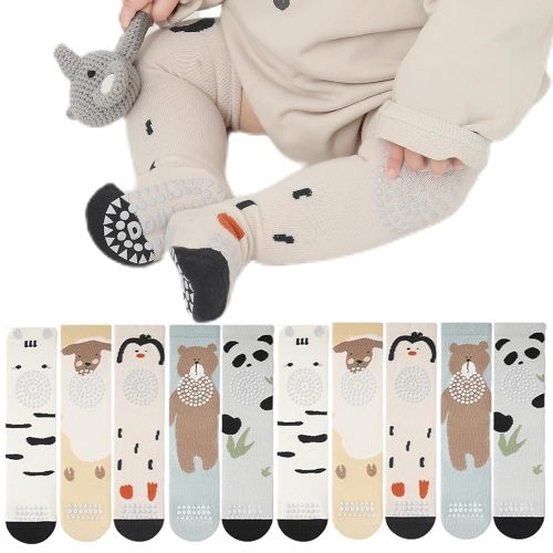Unisex Baby Craling Socks,Cute Baby Knee High Socks for Infant and Toddlers to Crawl