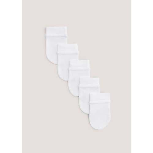 5 Pack White Baby Scratch Mitts