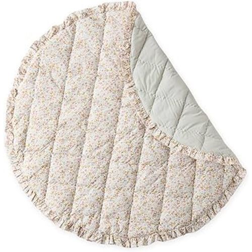 Pehr Baby Play Mat, Floret | Ultra-Soft Quilted 100% Cotton Exterior with Plush Polyester Fiberfill | for Tummy & Playtime | 40” Diameter