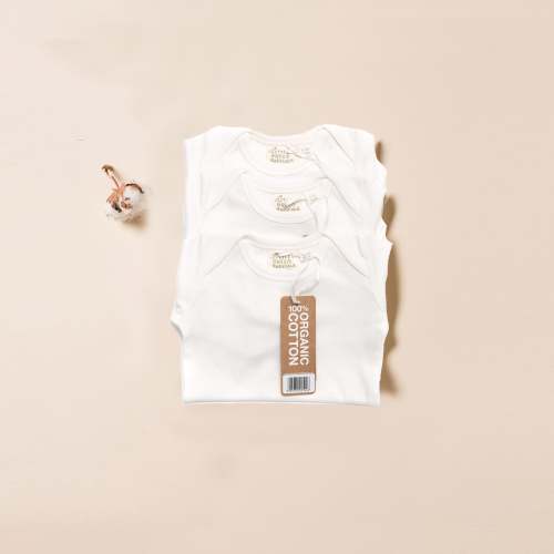 Natural Long Sleeve Baby Body - Pack of 3